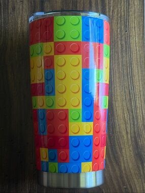 20oz Colorful Building Blocks Full Wrap Stainless Steel Tumbler with Lid